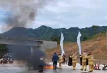 Support Keahlian Pekerja di Proyek Tol: Satpol PP Kediri Gelar Simulasi Kebakaran di Proyek Tol Bandara