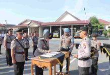 Tongkat Estafet Kepemimpinan Bergulir, Polres Kediri Gelar Sertijab PJU dan Kapolsek Jajaran